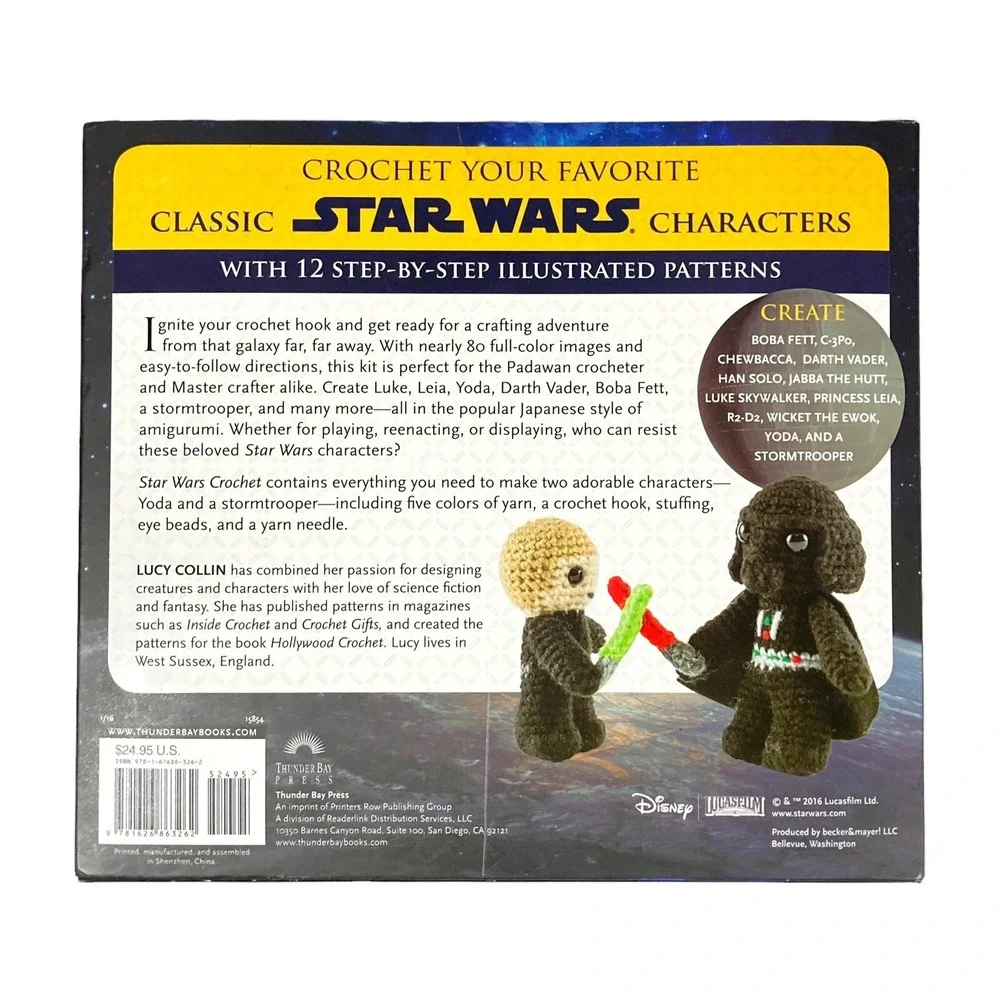 Star Wars CROCHET KIT 12 Characters Yoda Storm trooper Darth Vader Luke Han R2D2